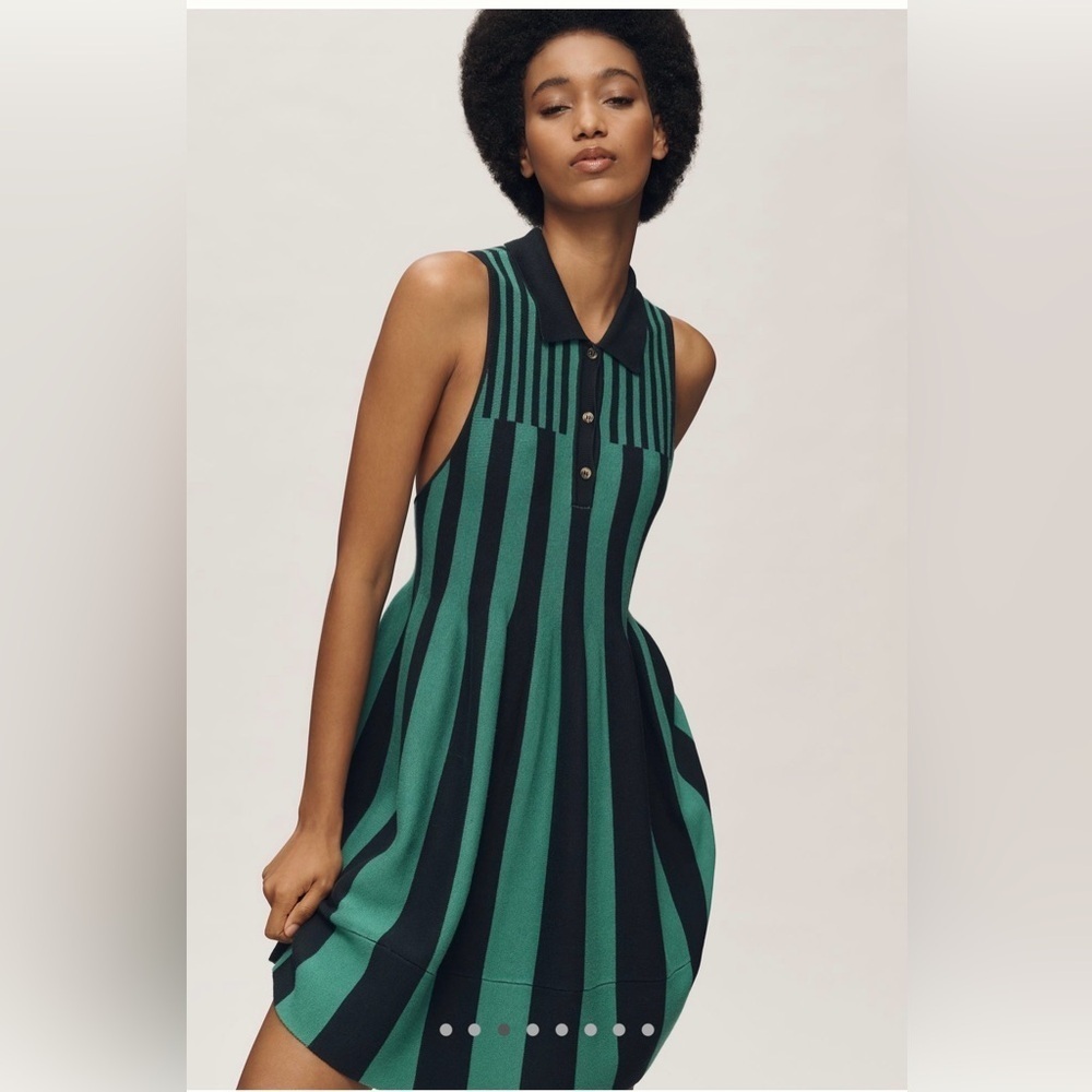NWT new MP medium petite Anthropologie Maeve sleeveless knit dress green stripe